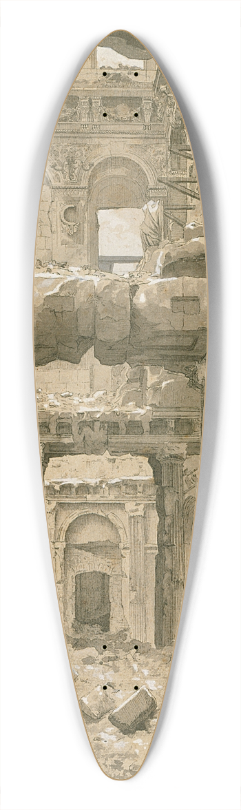 Charles-Joseph Beauverie - Ruines des Tuileries, vue prise du vestibule du grand escalier. 39.3 inch art pintail longboard deck