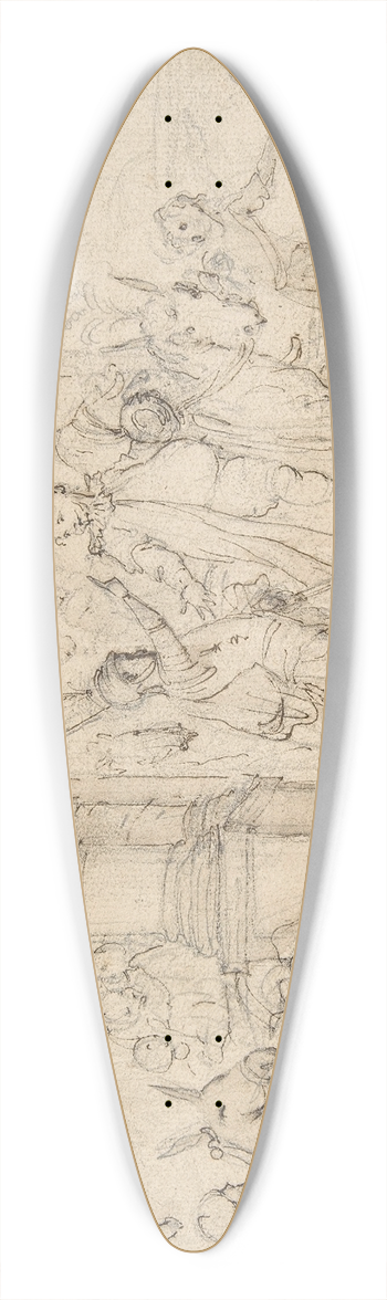 Charles-Joseph Natoire - The Departure of Sancho Panza for the Island of Barataria 39.3 inch art pintail longboard deck