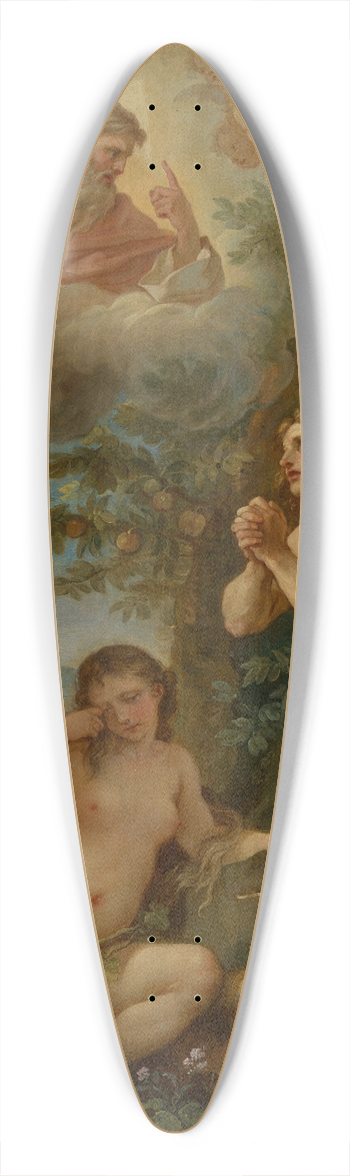Charles-Joseph Natoire - The Rebuke of Adam and Eve 39.3 inch art pintail longboard deck