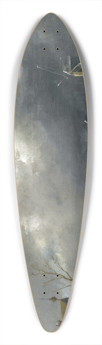 Charles Leickert - Figures On A Frozen River 39.3 inch art pintail longboard deck