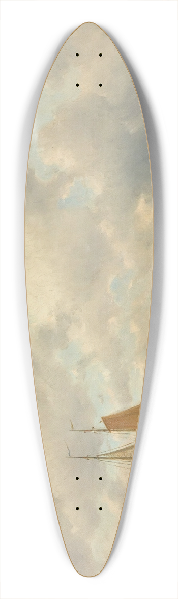 Charles Leickert - Fisherfolk On The Beach 39.3 inch art pintail longboard deck