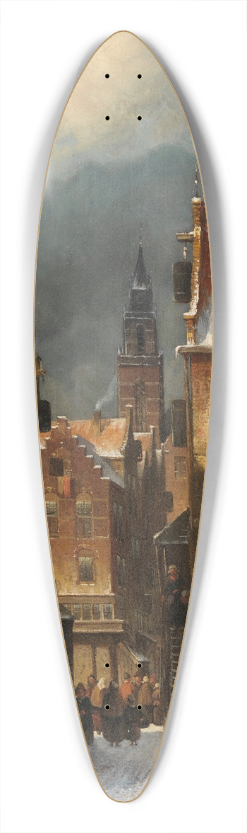 Charles Leickert - Winterliche Stadtansicht 39.3 inch art pintail longboard deck
