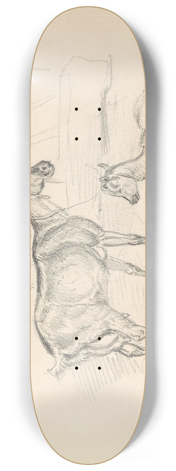 Adolph Tidemand - Geit og killing 8.25 inch art skate deck