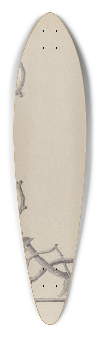Charles Moss - Grille on Porch 39.3 inch art pintail longboard deck