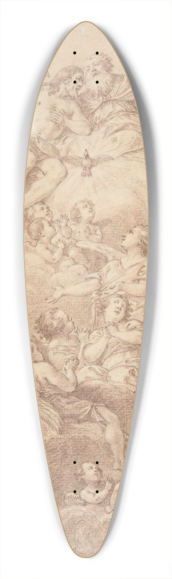 Charles Nicolas Cochin II - Angels Adoring the The Holy Trinity 39.3 inch art pintail longboard deck