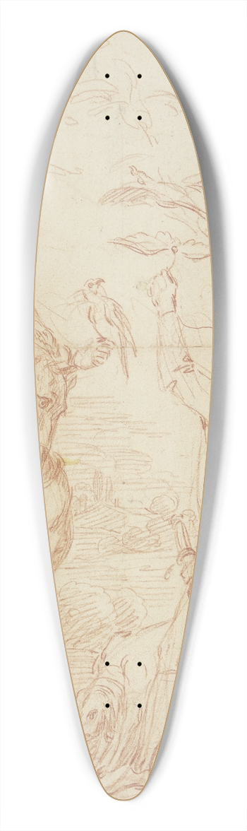 Charles Parrocel - Falkenjgerin zu Pferde mit einem Diener zu Fu 39.3 inch art pintail longboard deck