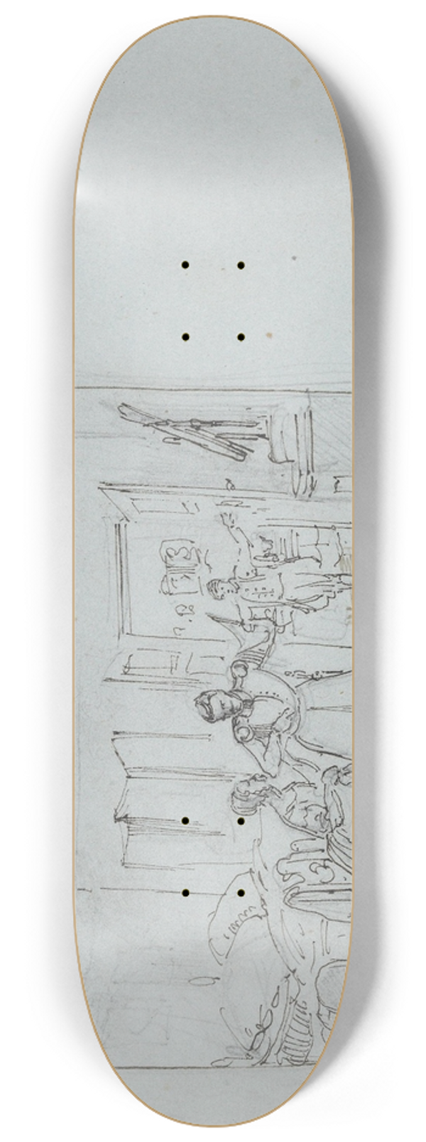 Adolph Tidemand - Genrescene 8.25 inch art skate deck