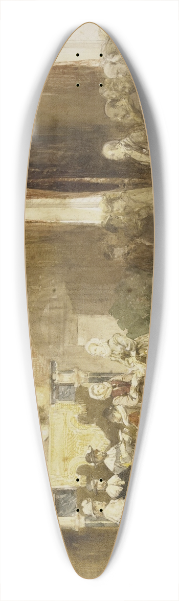 Charles Rochussen - Vondelviering op het Muiderslot, 1867 39.3 inch art pintail longboard deck