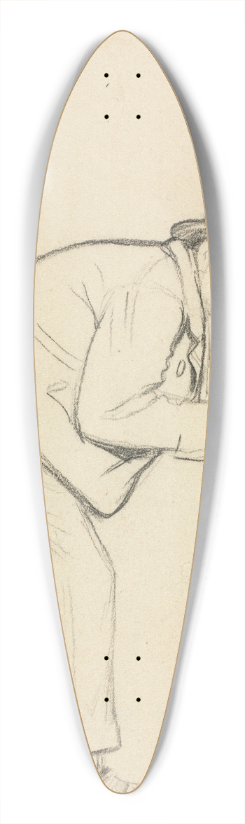 Charles Samuel Keene - Study for A Woman Hater 39.3 inch art pintail longboard deck