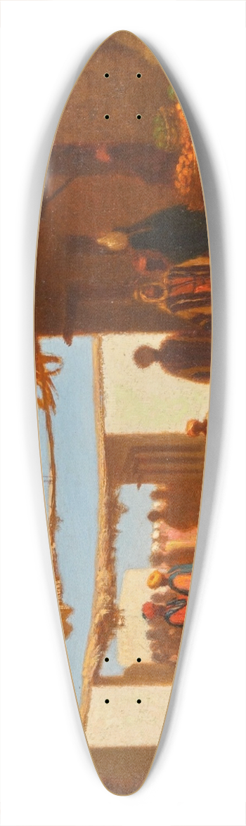 Charles Thodore Frre - A Bazaar in Cairo 39.3 inch art pintail longboard deck