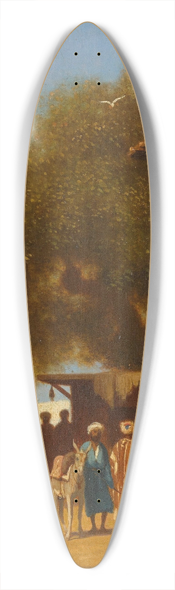 Charles Thodore Frre - Street in Cairo 39.3 inch art pintail longboard deck