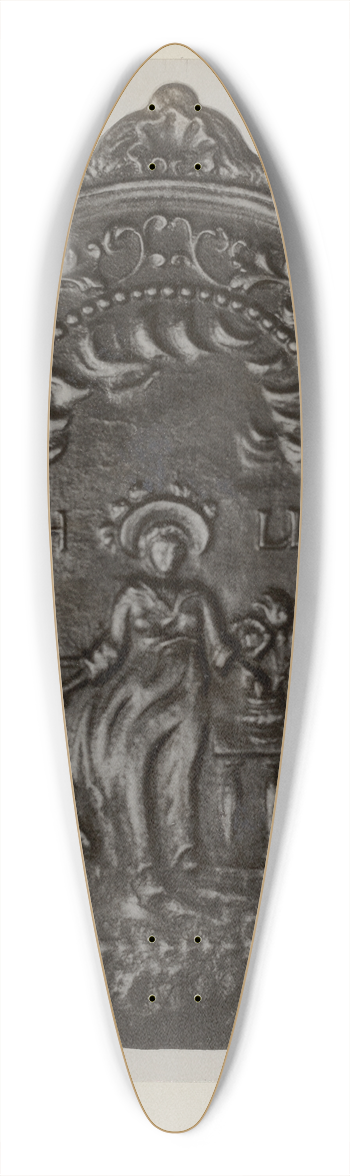 Charles Von Urban - Pa. German Fireback 39.3 inch art pintail longboard deck