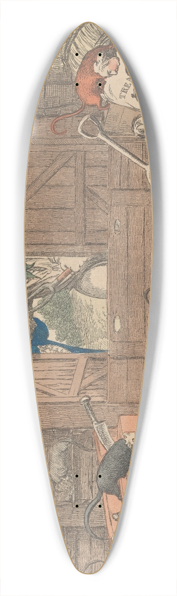 Charles Williams - Hungry Rats in an Empty Barn 39.3 inch art pintail longboard deck