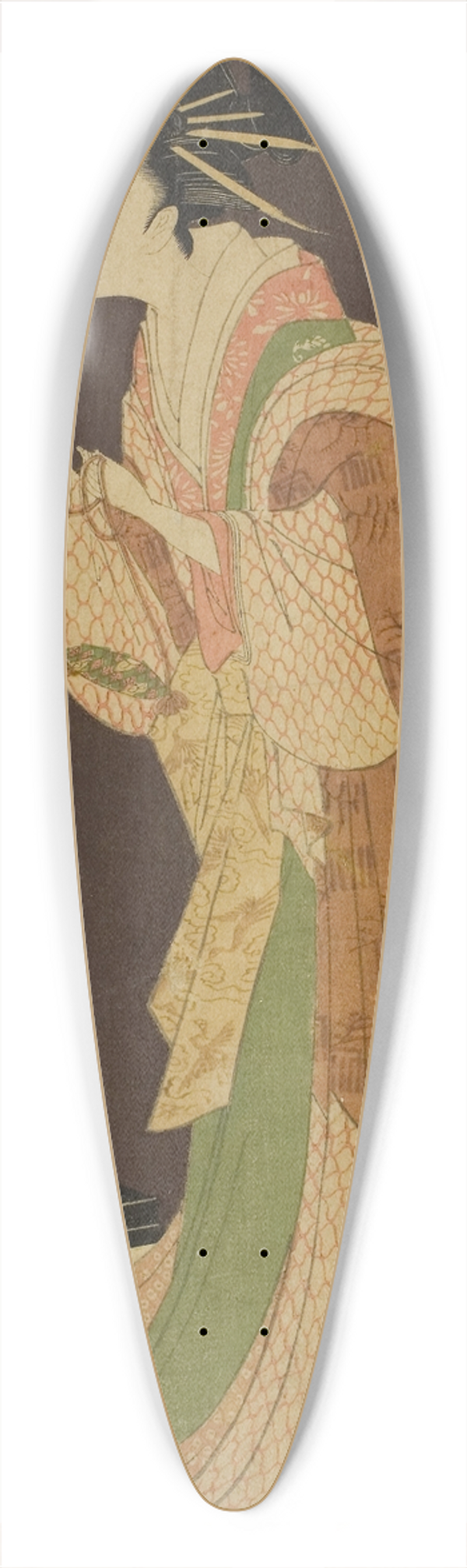 Chbunsai Eishi - A Selection of Beauty from the Pleasure Quarters (Seiro bisen awase); Misayama of the Chojiya in Night Dress (Tokogi no zu  Chojiya Misayama) 39.3 inch art pintail longboard deck