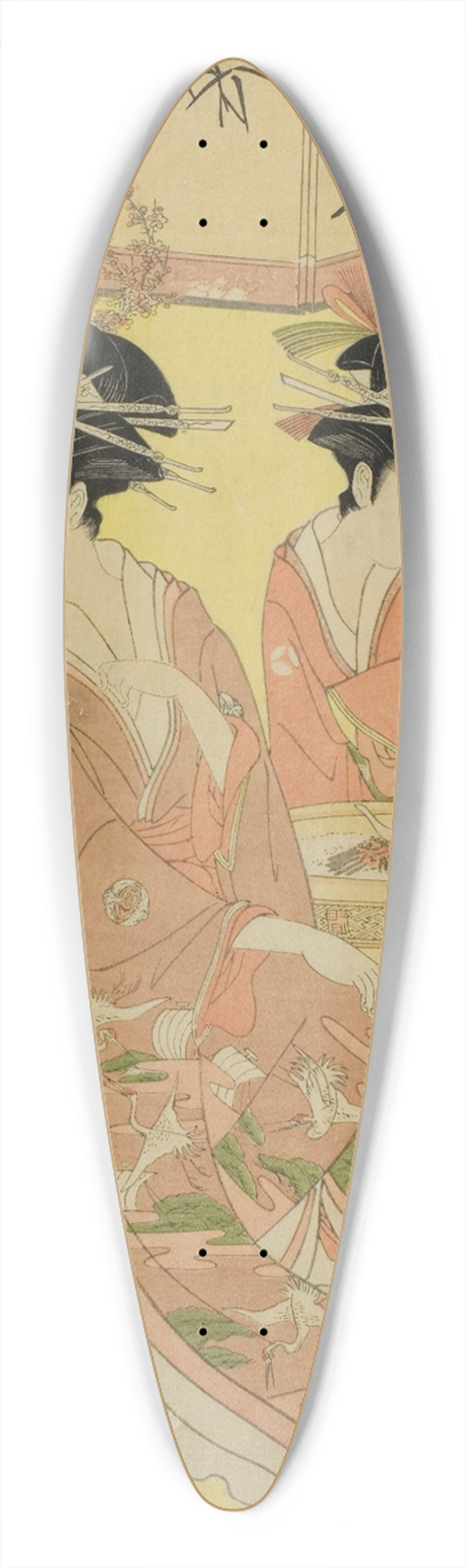 Chbunsai Eishi - Beauties Parodying the Seven Sages  A Selection of Younger Courtesans (Shichi kenjin yatsushi bijin shinzo zoroe); Momiji of the Echizenya 39.3 inch art pintail longboard deck
