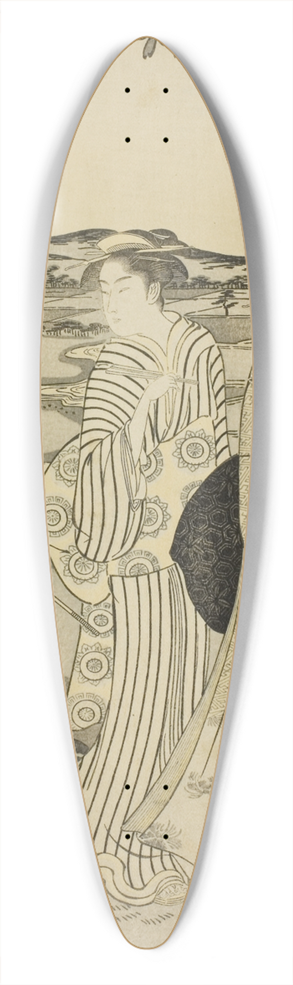 Chbunsai Eishi - Parrot Komachi, from the series The Fashionable Seven Komachi (Furyu nana Komachi) 39.3 inch art pintail longboard deck
