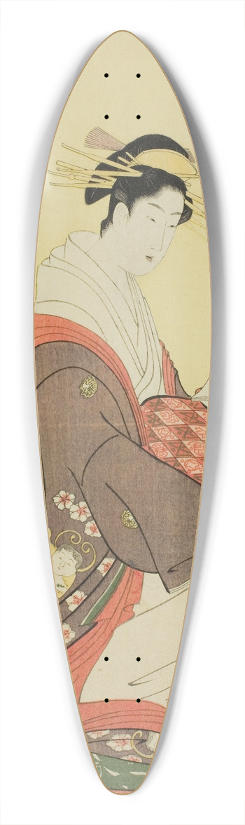 Chbunsai Eishi - Wakana of the Matsubaya, from the series Beauties of the Pleasure Quarters as the Six Floral Immortals (Seiro bijin rokkasen) 39.3 inch art pintail longboard deck