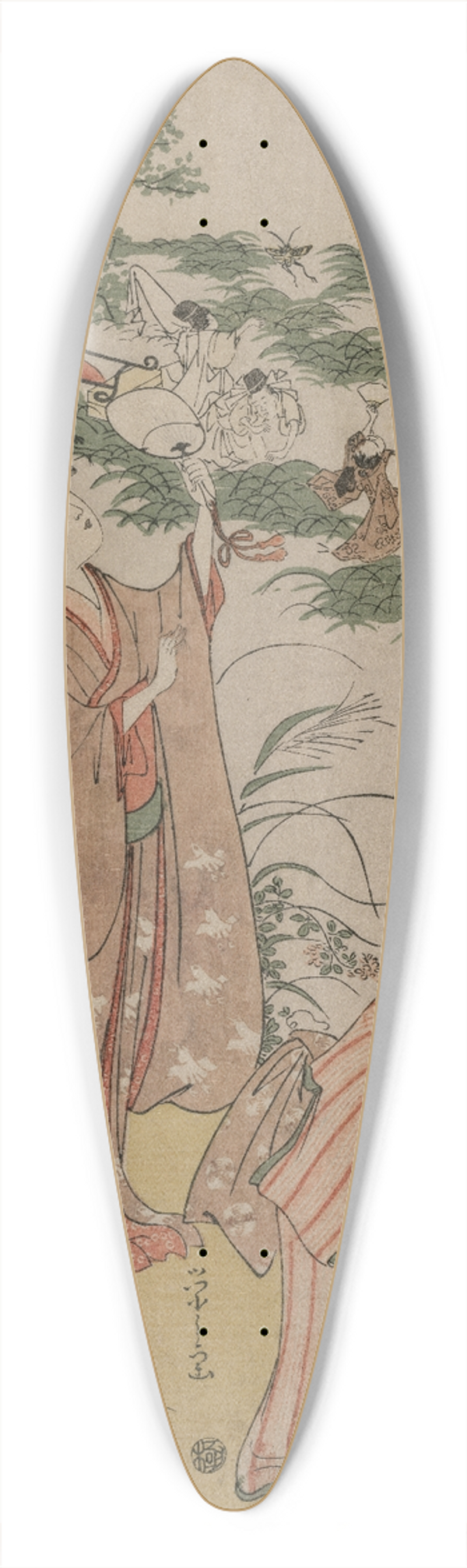 Chbunsai Eishi - Women Chasing Crickets on an Autumn Moor 39.3 inch art pintail longboard deck
