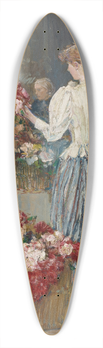 Childe Hassam - Flower Girl 39.3 inch art pintail longboard deck