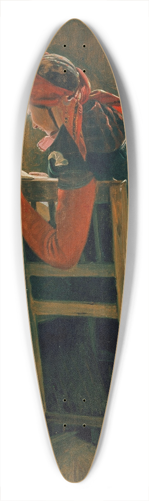 Christen Dalsgaard - A young girl frem Salling reading. Study 39.3 inch art pintail longboard deck