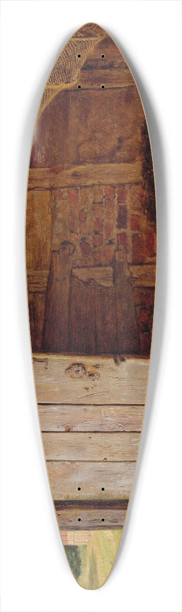 Christen Dalsgaard - Outhouse interior 39.3 inch art pintail longboard deck