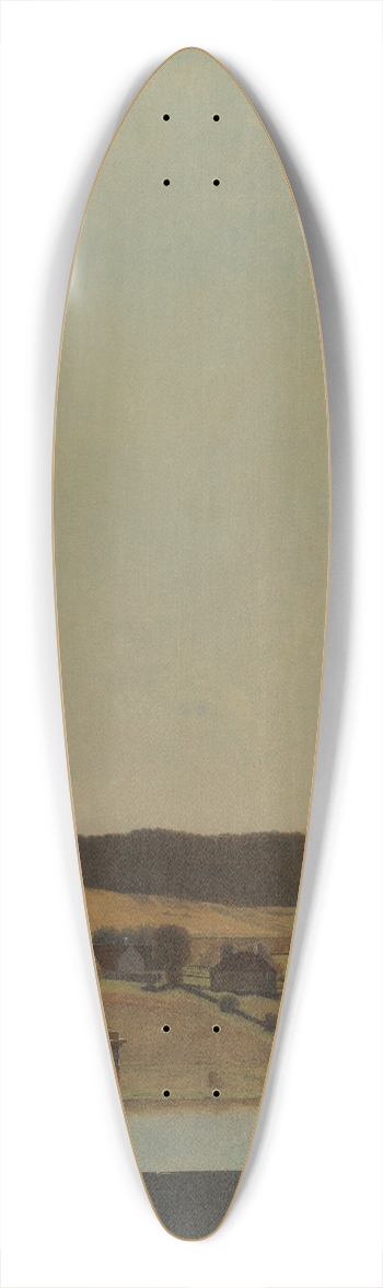 Christen Kbke - Roof Ridge of Frederiksborg Castle with View of Lake, Town and Forrest 39.3 inch art pintail longboard deck