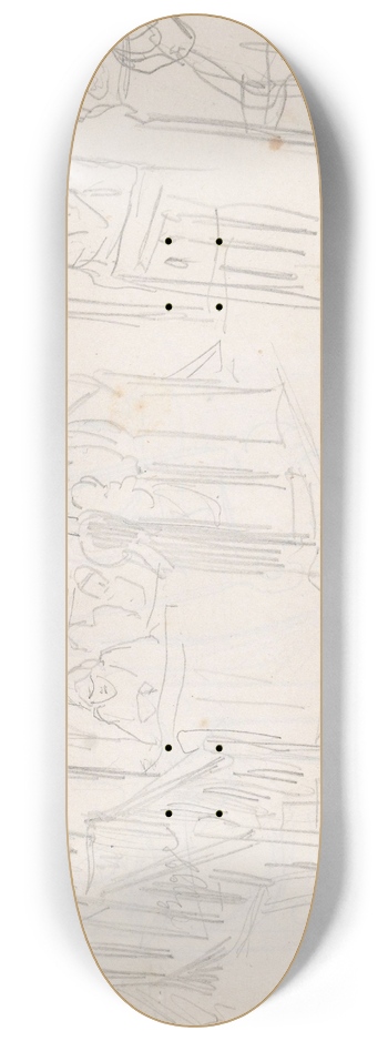 Adolph Tidemand - Gudstjeneste i Sauland kirke 8.25 inch art skate deck