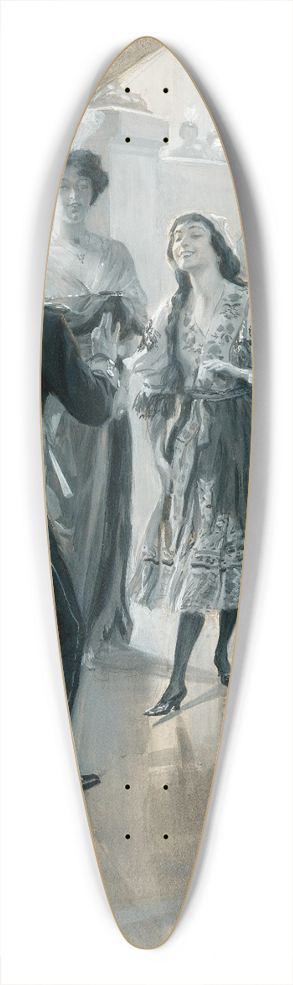 Christian Emil Rosenstand - A little dance 39.3 inch art pintail longboard deck