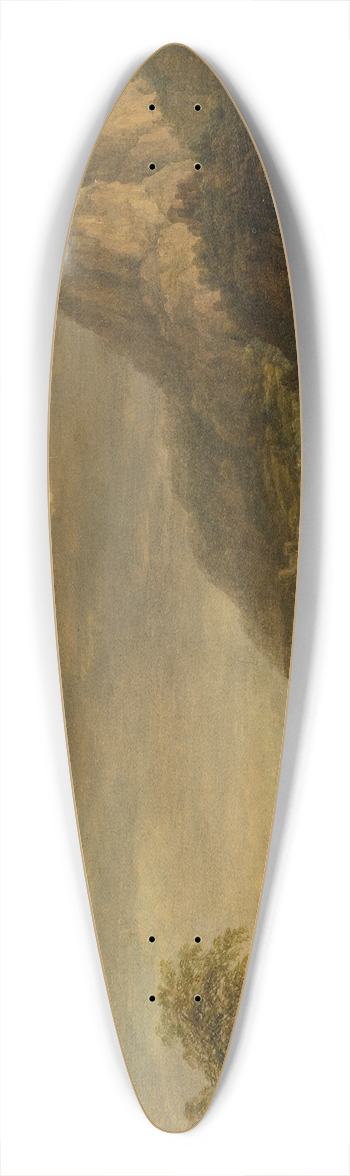 Christian Georg Schtz the elder - Mountainous River Landscape with Rainbow 39.3 inch art pintail longboard deck