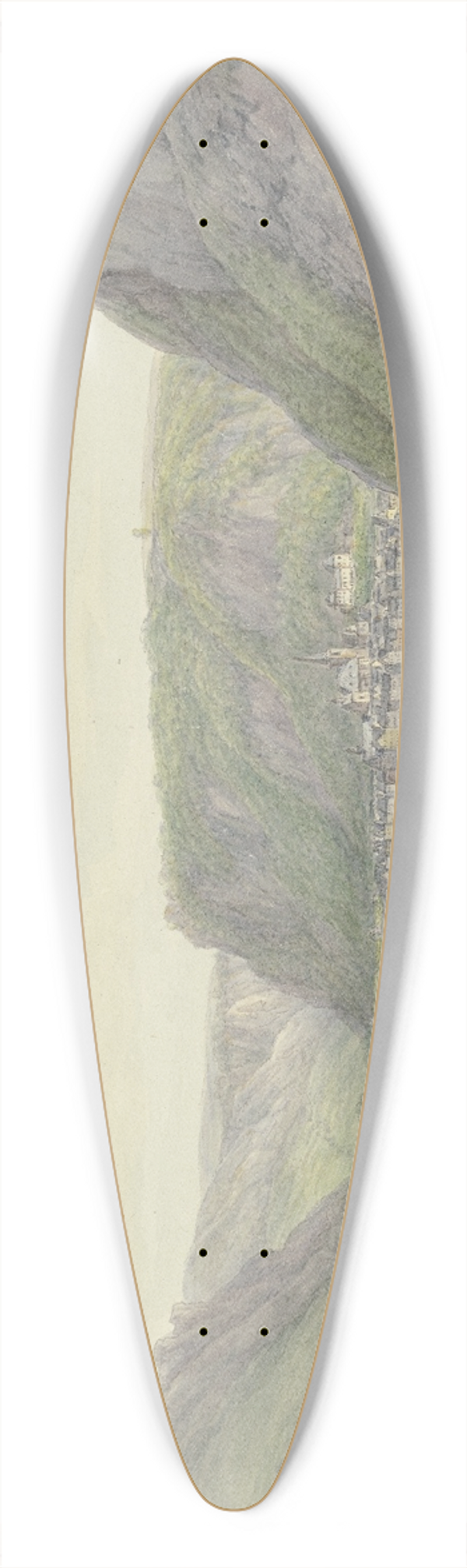 Christian Georg Schtz the Younger - Blick in das Rheintal, rechts Sankt Goar 39.3 inch art pintail longboard deck
