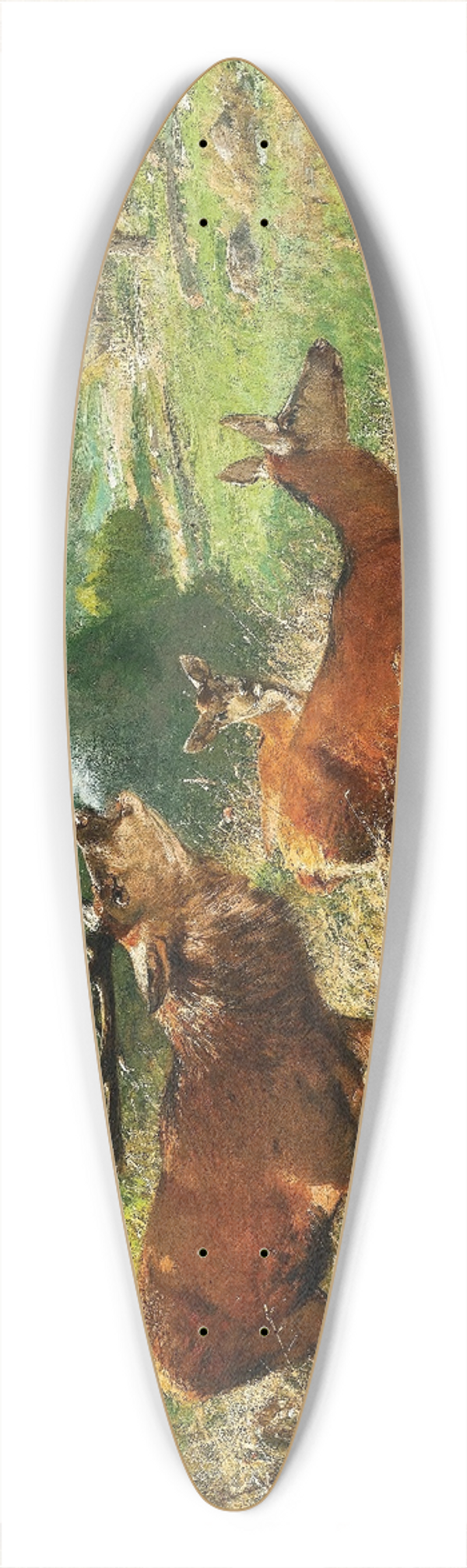 Christian Krner - Red Deer in a Forest Glade 39.3 inch art pintail longboard deck