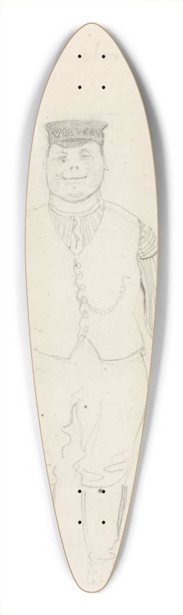 Christian Krohg - Breren p Victoria, helfigur en face 39.3 inch art pintail longboard deck