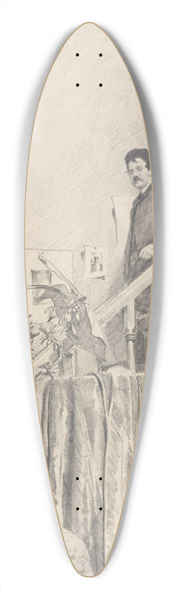 Christian Krohg - Eilif Peterssen 39.3 inch art pintail longboard deck