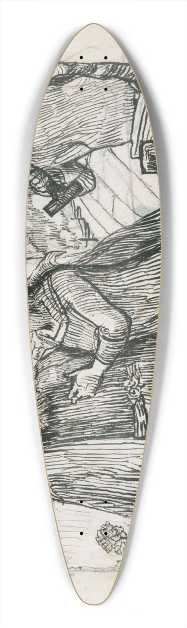 Christian Krohg - Illustrasjon til Olav Tryggvasons Saga i Snorre Sturlason, Kongesagaer, Kristiania 1899 39.3 inch art pintail longboard deck
