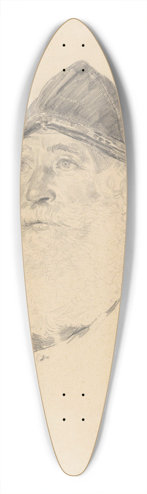 Christian Krohg - Los Niels Larsen 39.3 inch art pintail longboard deck