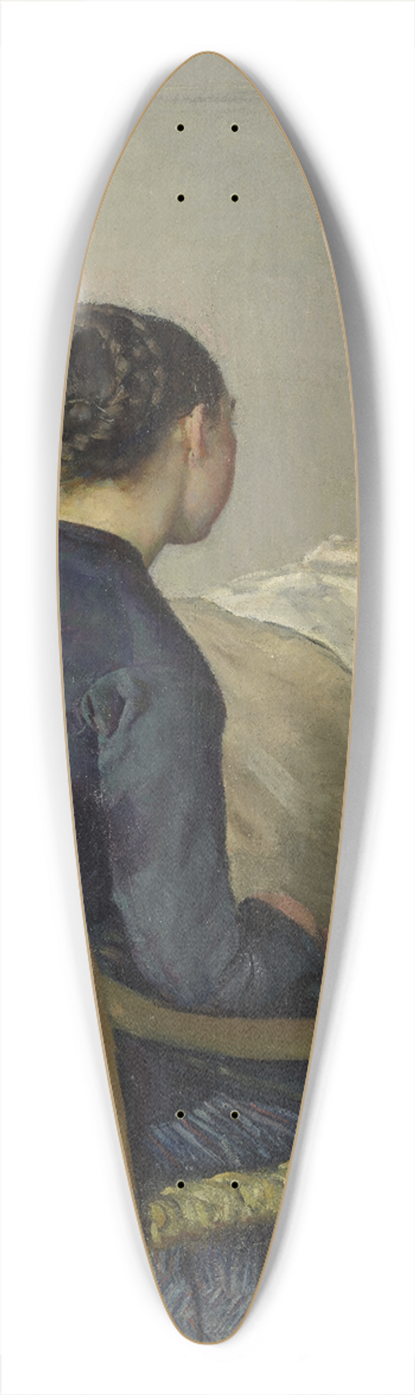 Christian Krohg - Mother at her Childs Bed 39.3 inch art pintail longboard deck