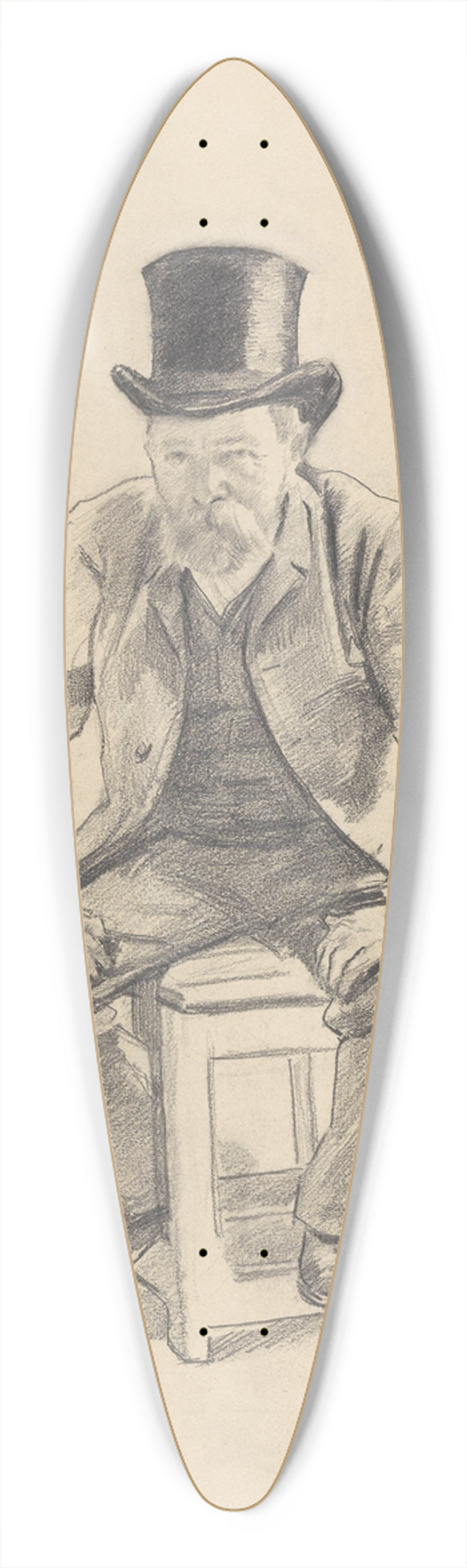 Christian Krohg - Otto Sinding 39.3 inch art pintail longboard deck