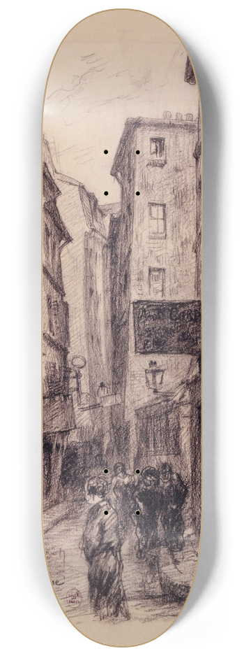 Camille Bourget - La rue de Venise 8.25 inch art skate deck