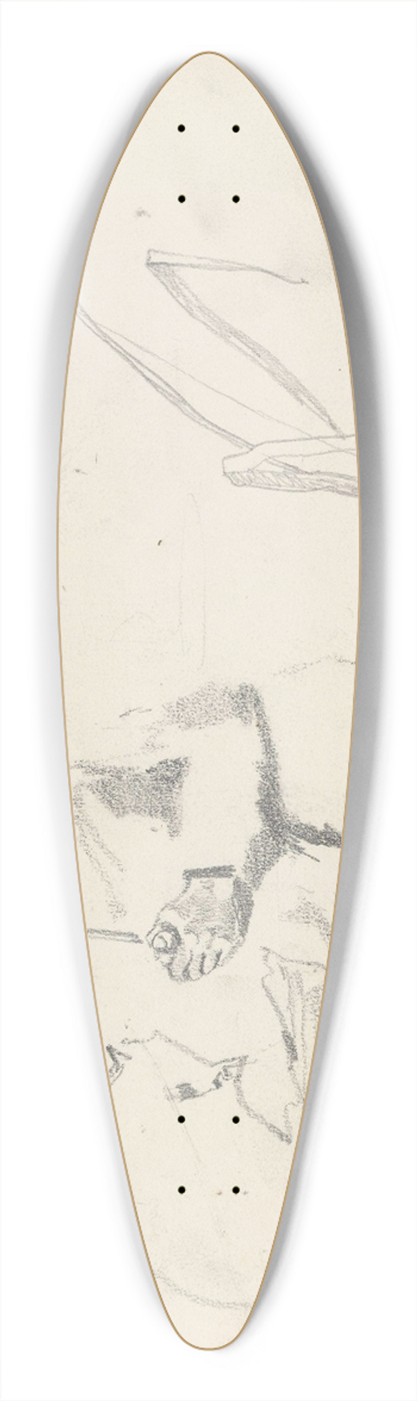 Christian Krohg - Sittende mann med pipe; dunkjevle 39.3 inch art pintail longboard deck