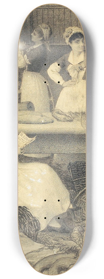 Camille Flix Bellanger - les marchandes de poisson 8.25 inch art skate deck