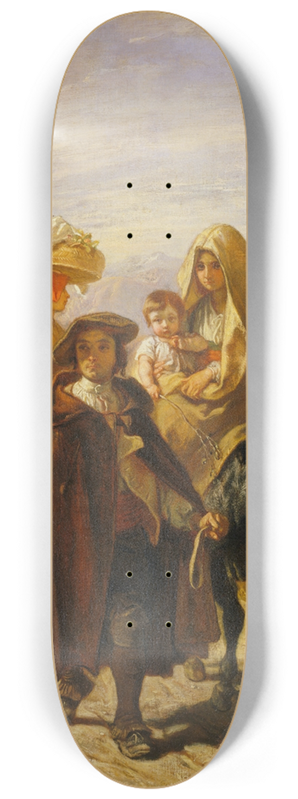Camille-Joseph-Etienne Roqueplan - Peasants of Barn 8.25 inch art skate deck