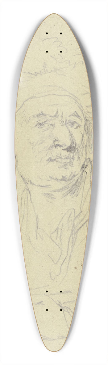 Christian Wilhelm Ernst Dietrich - Brustbild eines Mannes mit Mtze, die linke Hand vor die Brust haltend 39.3 inch art pintail longboard deck