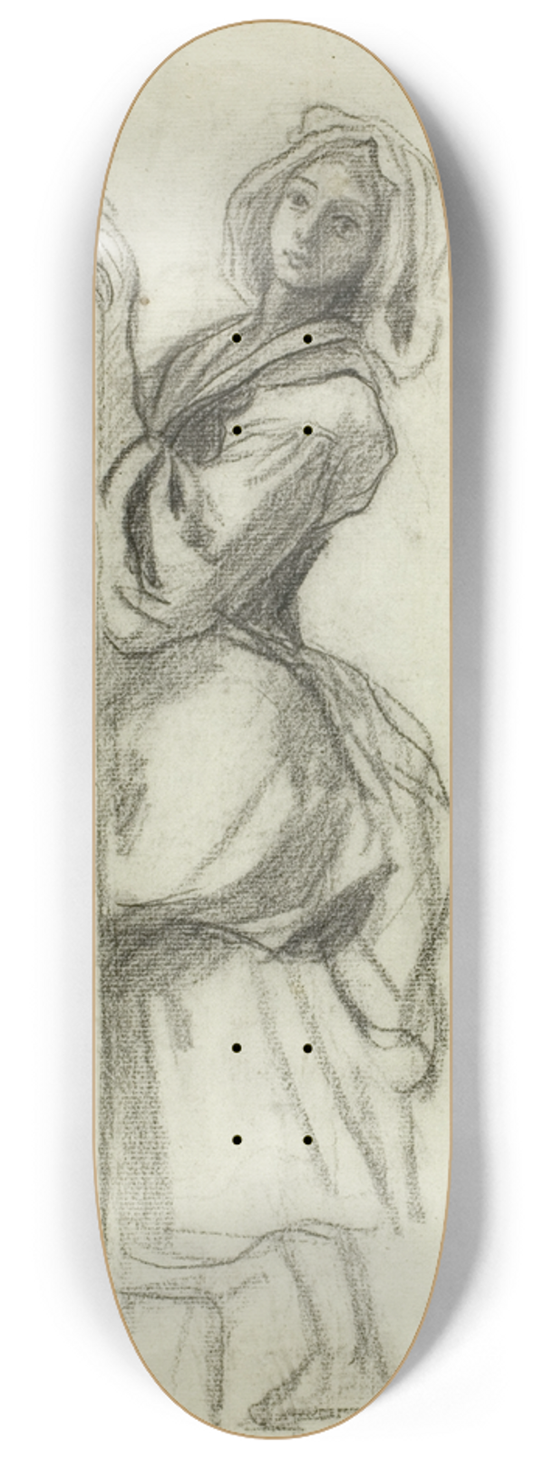 Camille-Joseph-Etienne Roqueplan - Study of a Peasant Girl 8.25 inch art skate deck