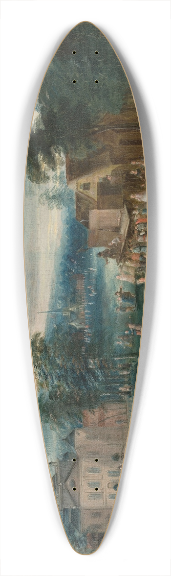 Christian Wilhelm Ernst Dietrich - Merry-making in a park 39.3 inch art pintail longboard deck