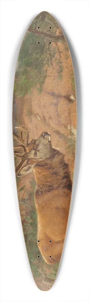 Christoffer Drathmann - Ein Hirsch auf der Waldlichtung 39.3 inch art pintail longboard deck