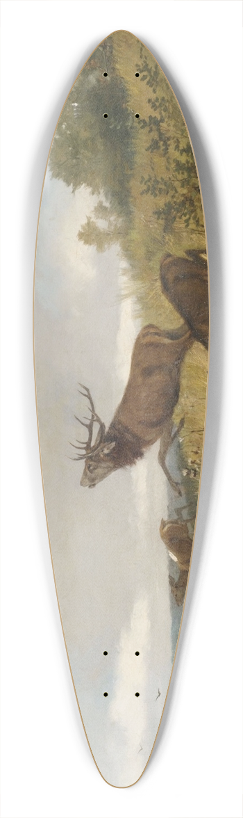 Christoffer Drathmann - Rotwild in herbstlicher Landschaft 39.3 inch art pintail longboard deck