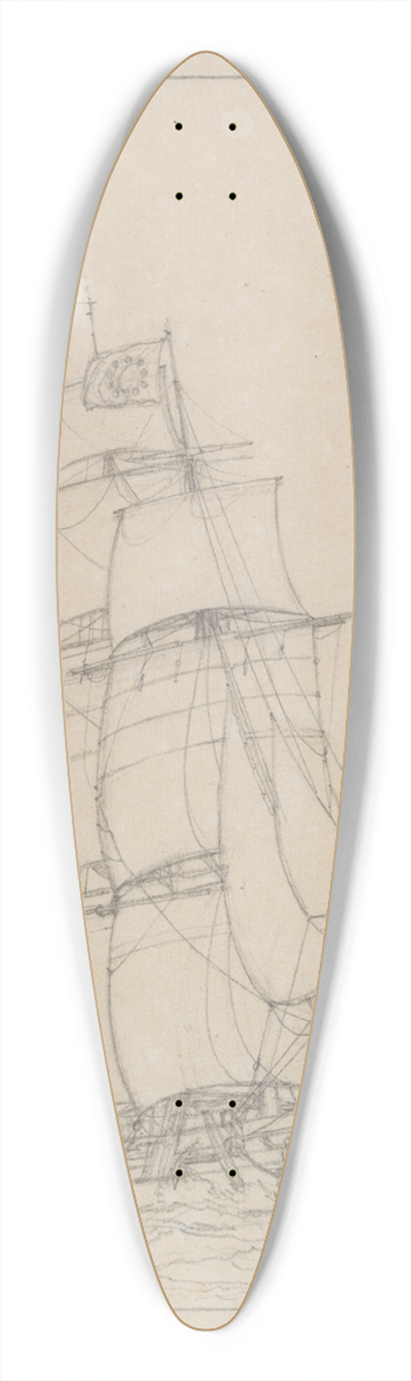 Christoffer Wilhelm Eckersberg - En brig 39.3 inch art pintail longboard deck