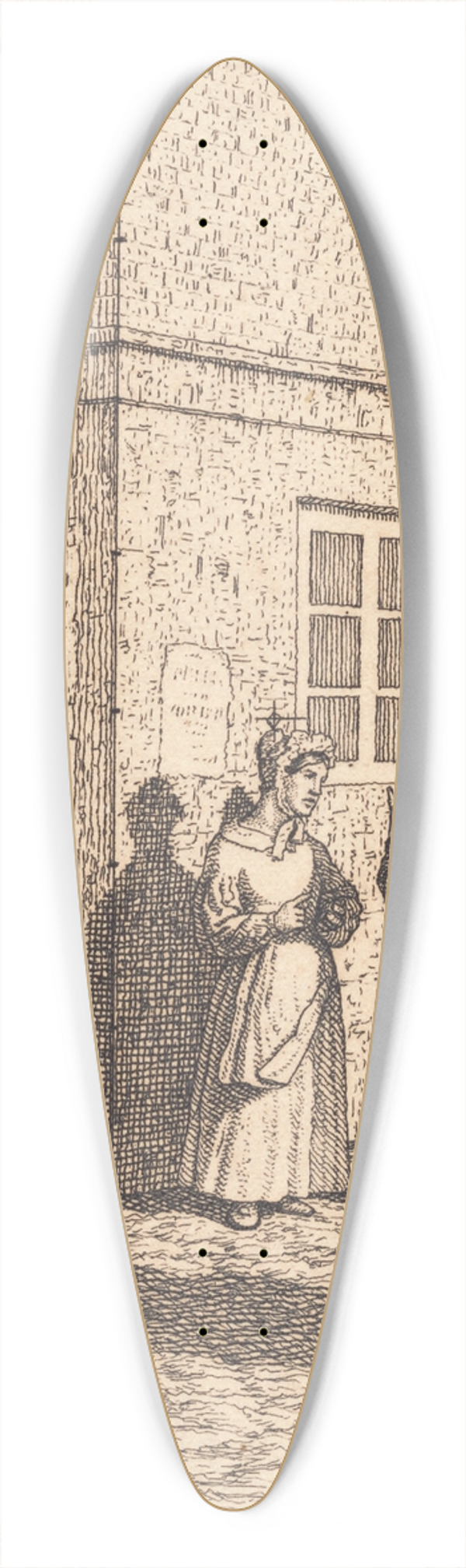 Christoffer Wilhelm Eckersberg - Et gadehjrne Illustration til Linearperspectiven , Tavle VII 39.3 inch art pintail longboard deck