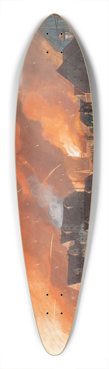 Christoffer Wilhelm Eckersberg - Kbenhavn, Natten Mellem 4. Og 5. September Set Fra Christianshavn 39.3 inch art pintail longboard deck
