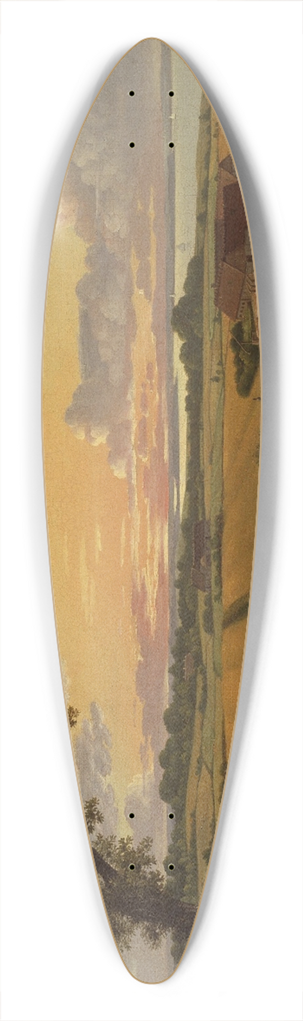 Christoffer Wilhelm Eckersberg - Landscape with a Stile. The Isle of Mn 39.3 inch art pintail longboard deck